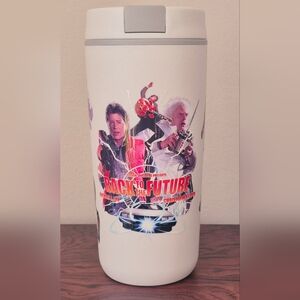 Back to the future movie insulated travel 20oz mug tumbler white grey lid NEW